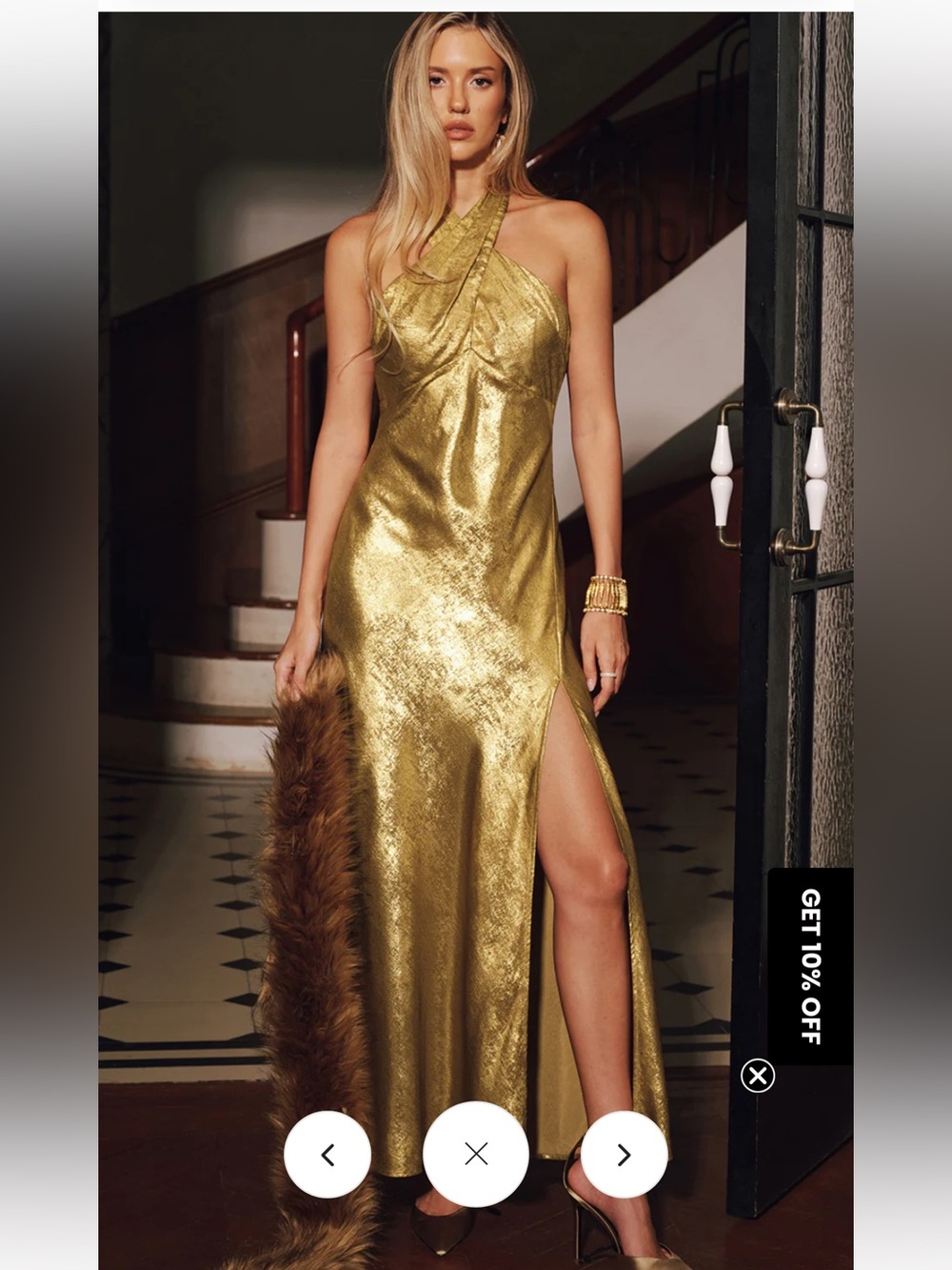 Commense Gold Slip Gown